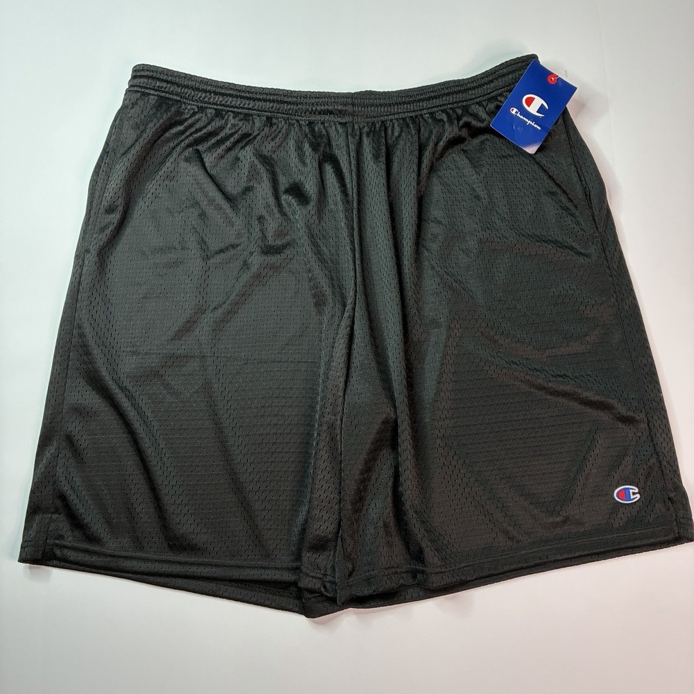 Champion Shorts Men's Size 2XL XXL Black Mesh 9" Inseam Pockets Basketball